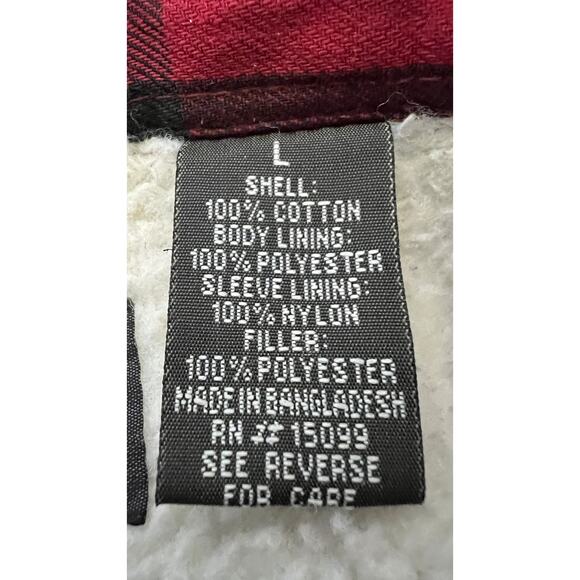 🪵 David Taylor Buffalo Plaid Flannel Jacket Sherpa Lined Men’s L - Picture 5 of 5